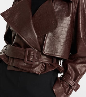 Hatti croc-effect leather jacket | Nour Hammour