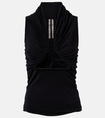 Cutout ruched jersey top | Rick Owens