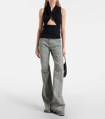 Cutout ruched jersey top | Rick Owens