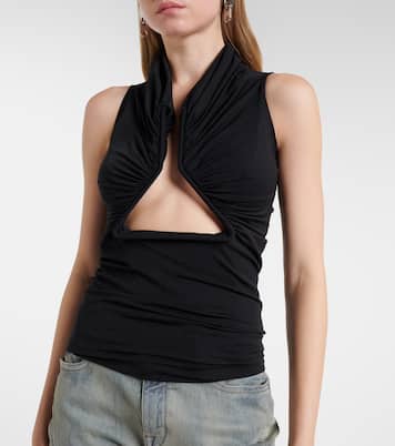 Cutout ruched jersey top | Rick Owens