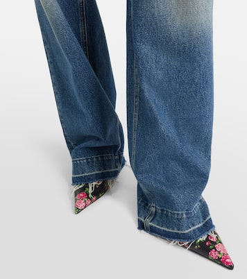 Lollo 60 floral leather slingback pumps | Dolce&Gabbana