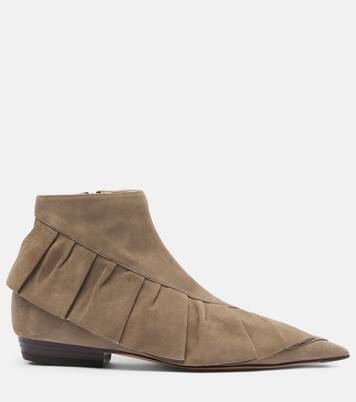 Ruffled suede ankle boots | JW Anderson