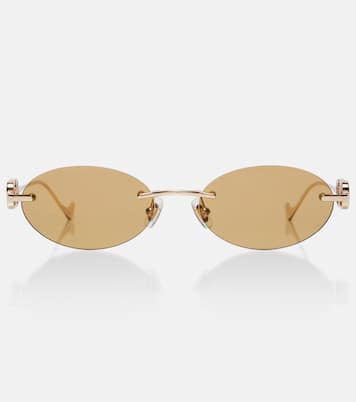 Bejewelled VLogo oval sunglasses | Valentino