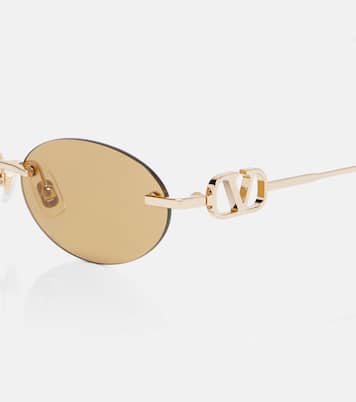 Bejewelled VLogo oval sunglasses | Valentino