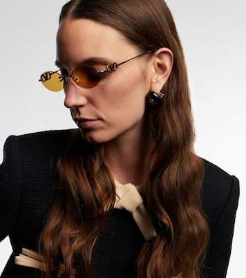 Bejewelled VLogo oval sunglasses | Valentino