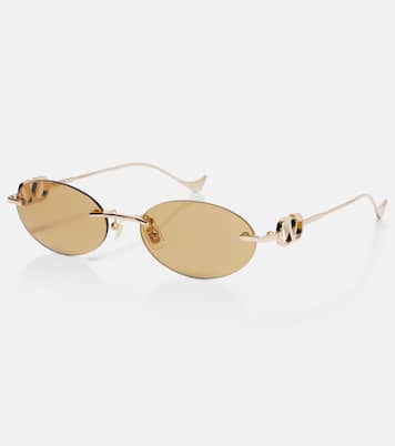 Bejewelled VLogo oval sunglasses | Valentino