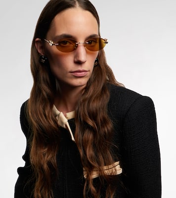 Bejewelled VLogo oval sunglasses | Valentino