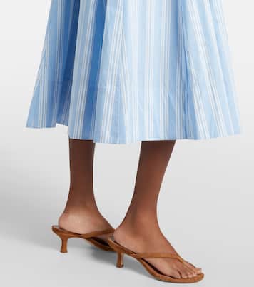 Wells striped cotton midi dress | Staud