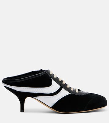 65 leather-trimmed suede mules | Dries Van Noten