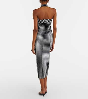 Chiara gingham cotton-blend midi dress | Posse