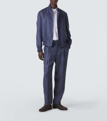 Linen, wool, and silk tapered pants | Berluti