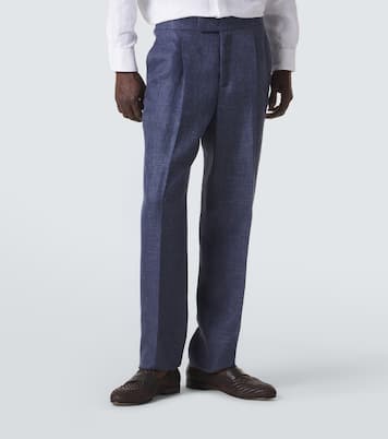 Linen, wool, and silk tapered pants | Berluti