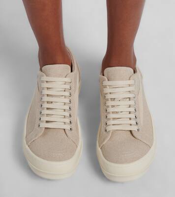 DRKSHDW Vintage绒面革边饰帆布运动鞋 | Rick Owens