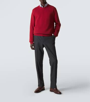 울 플란넬 슬림 팬츠 | Thom Sweeney