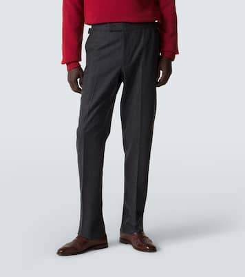 울 플란넬 슬림 팬츠 | Thom Sweeney