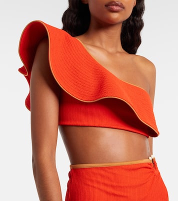 Top bikini monospalla con volant | Johanna Ortiz