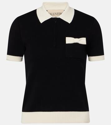 Bow-detail cotton polo shirt | Valentino