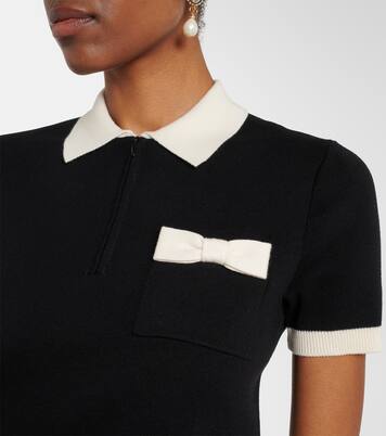 Bow-detail cotton polo shirt | Valentino