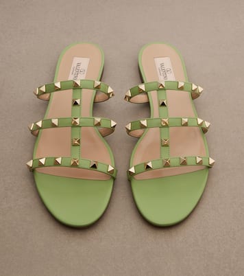Rockstud皮革凉鞋 | Valentino Garavani