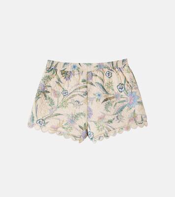 Indra floral scalloped cotton shorts | Zimmermann Kids