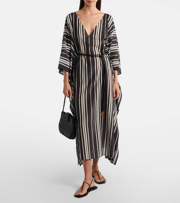 Striped cotton and silk kaftan  | Tory Burch