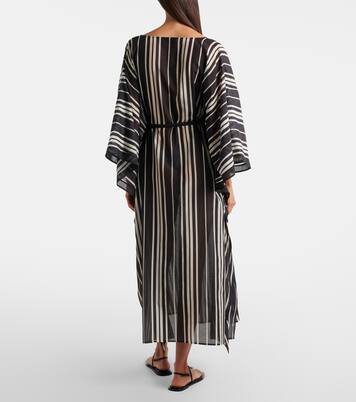Striped cotton and silk kaftan  | Tory Burch