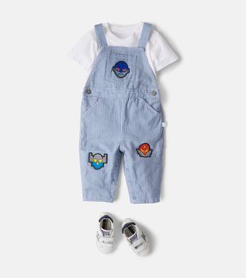 Baby striped patch-appliqué denim overalls | Stella McCartney Kids