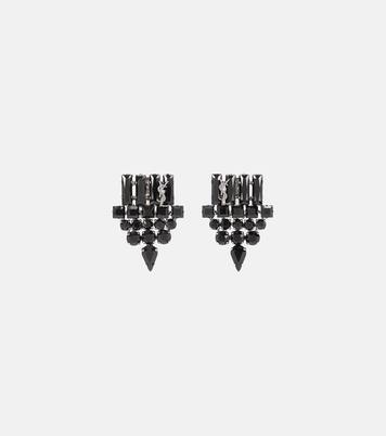 Boucles d'oreilles clip en cristaux | Saint Laurent