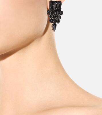 Boucles d'oreilles clip en cristaux | Saint Laurent