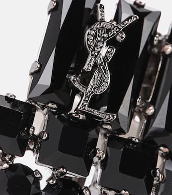 Boucles d'oreilles clip en cristaux | Saint Laurent