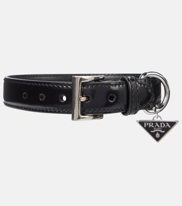 Brushed leather dog collar | Prada