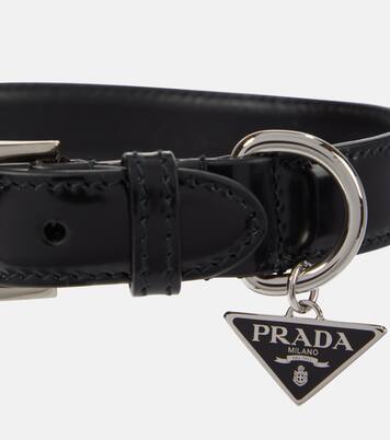 Brushed leather dog collar | Prada