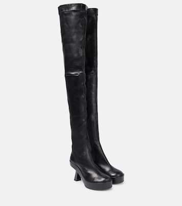 Leather over-the-knee boots | Versace