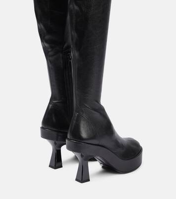 Leather over-the-knee boots | Versace