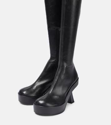 Leather over-the-knee boots | Versace