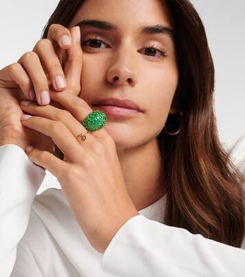 Ring Nesting Gem aus 18kt Gelbgold mit Diamant | Octavia Elizabeth