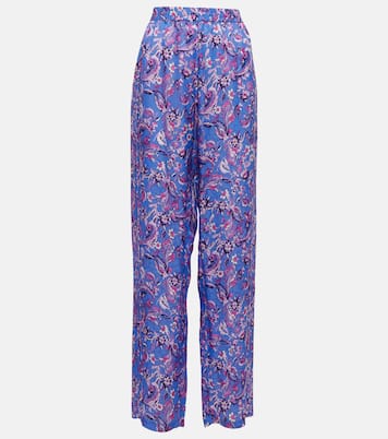 Pantalon Piera imprimé en soie mélangée | Isabel Marant