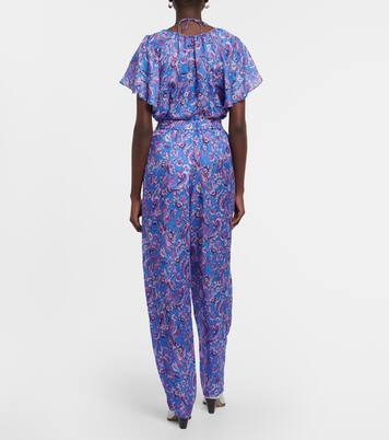 Pantalon Piera imprimé en soie mélangée | Isabel Marant