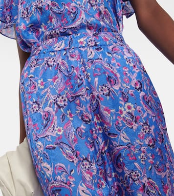 Pantalon Piera imprimé en soie mélangée | Isabel Marant