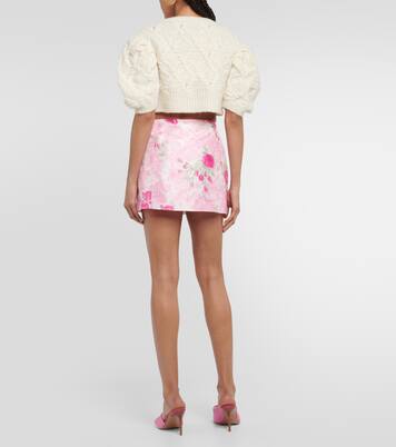 Minifalda Charma de tafetán floral | LoveShackFancy