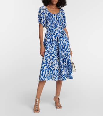 Abito midi Madilyn in cotone con stampa | Velvet