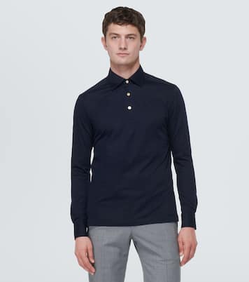 Cotton poplin polo top | Kiton