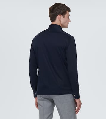 Cotton poplin polo top | Kiton