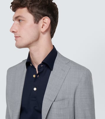 Cotton poplin polo top | Kiton