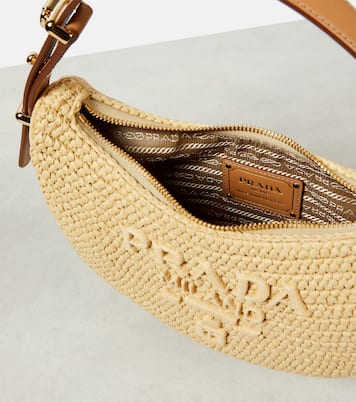 Prada Arqué raffia-effect shoulder bag | Prada