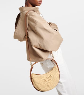 Prada Arqué raffia-effect shoulder bag | Prada