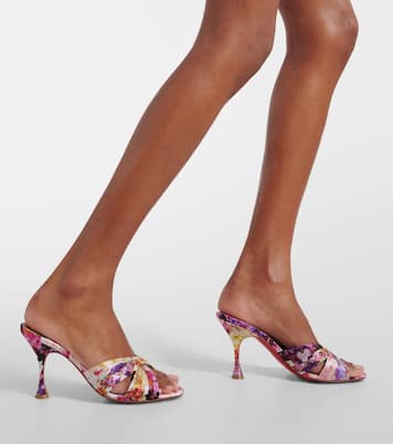 Nicol Is Back floral silk satin sandals | Christian Louboutin