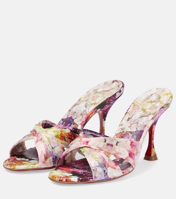 Nicol Is Back floral silk satin sandals | Christian Louboutin