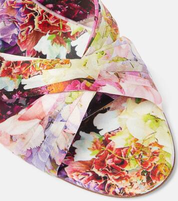 Nicol Is Back floral silk satin sandals | Christian Louboutin