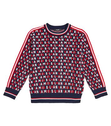 Monogram crewneck cotton sweater | Balmain Kids
